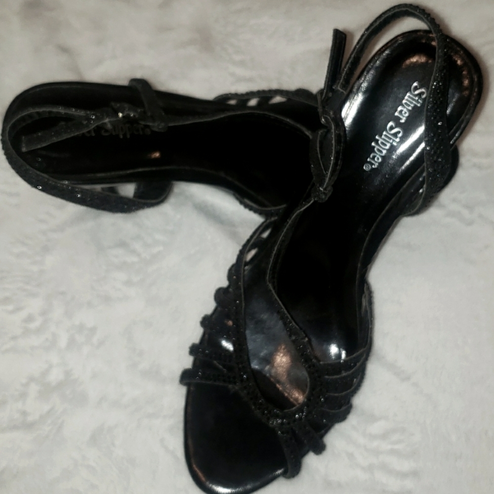 Silver Slipper Heels